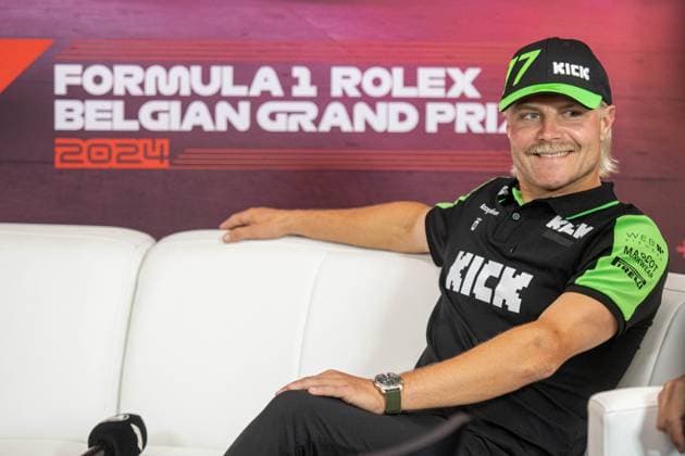 Alfa Romeo F1 Team Orlen Finnish rider Valtteri Bottas is seen during a press conference, PK, Pressekonferenz ahead of the Grand Prix F1 of Belgium race, in Spa-Francorchamps, Thursday 25 July 2024. The Spa-Francorchamps Formula One Grand Prix takes place this weekend, from July 25th to July 28th. JONASxROOSENS  x97020631x
