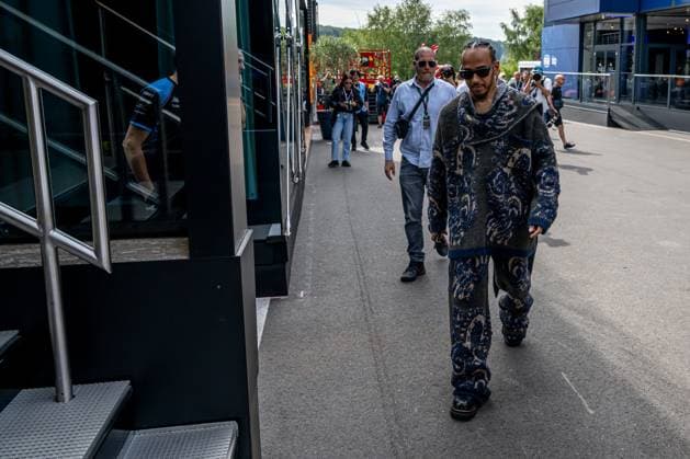STAVELOT, BELGIUM: Lewis Hamilton, racing for the Mercedes F1 team during the 2024 Formula 1 Belgian Grand Prix at the Circuit de Spa-Francorchamps in Stavelot, Belgium