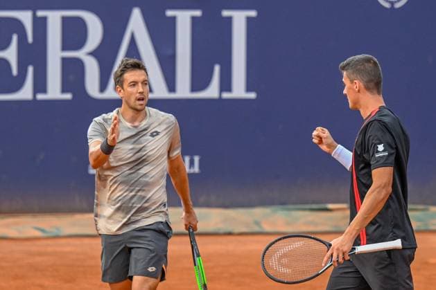 TENNIS - ATP, Tennis Herren Generali Open 2024 KITZBUEHEL,AUSTRIA,25.JUL.24 - TENNIS - ATP World Tour, Generali Open. Image shows Andreas Mies (GER) and Alexander Erler (AUT).  GEPAxpictures xDanielxSchoenherr