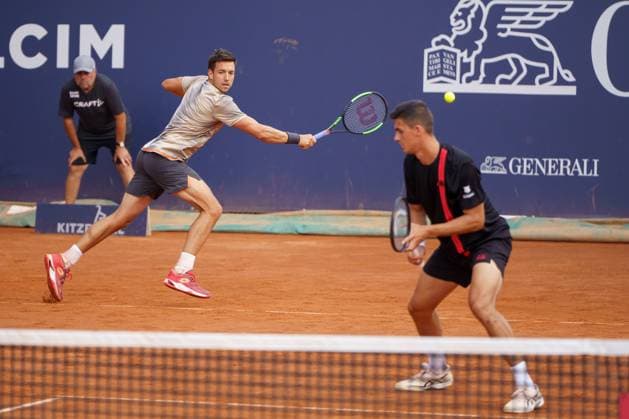 Generali Open ATP 250 2024 Kitzbühel, 25 07 2024 Andreas Mies GER, Germany and Alexander Erler AUT, Austria Generali Open 2024, ATP 250, Sportpark Kitzbühel on 25 07 2024, Kitzbühel Copyright: xBEAUTIFULxSPORTSx Pajonkx