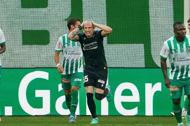 Soccer FC St Gallen 1879 vs FC TOBOL KOSTANAY 2 qualifying round UEFA Conference League Kybunpark St Gallen, Switzerland Tobols Ivan Miladinovic St Gallen Kybunpark Kanton St Gallen Switzerland Copyright: xJoeranxSteinsiekx