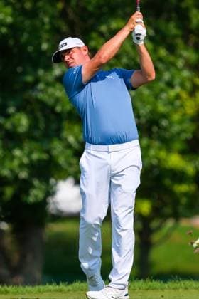July 25, 2024, Blaine, Minnesota, USA: GARY WOODLAND tees off at hole 10 during the 2024 PGA, Golf Herren 3M Open at TPC Twin Cities on July 25, 2024. Blaine USA - ZUMAg254 20240725_zsp_g254_098 Copyright: xStevenxGarciax