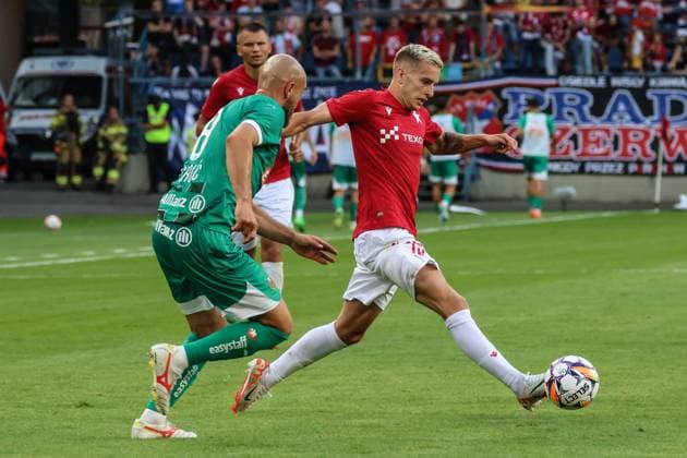 2024 25 UEFA Europa League second qualifying round Wisla Krakow - SK Rapid Wien 07.25.2024 Krakow (Cracow) Poland, Football 2024 25 UEFA Europa League second qualifying round, Wisla Krakow - SK Rapid Wien op: Olivier Sukiennicki, Lukas Grgic Copyright: xKonradxSwieradx IMG_1378
