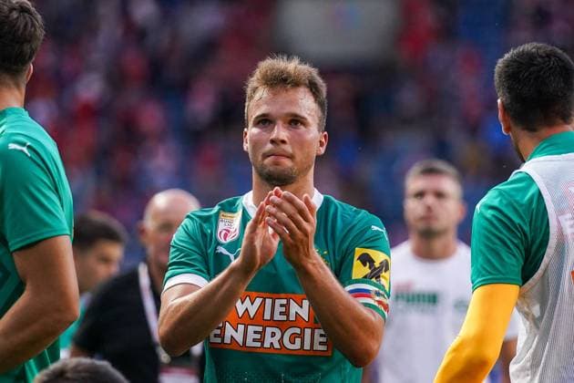 25.07.2024 KRAKOW UL. REYMONTA ( POLAND ) PILKA NOZNA ( FOOTBALL ) LIGA EUROPY UEFA ( UEFA EUROPA LEAGUE ) - 2. RUNDA ELIMINACJI ( SECOND QUALIFYING ROUND ) MECZ WISLA KRAKOW - RAPID WIEDEN ( GAME RAPID WIEN ) NZ MATTHIAS SEIDL EMOCJE ( EMOTIONS ) RADOSC ( JOY ) FOTO BORYS GOGULSKI CYFRASPORT NEWSPIX.PL --- Newspix.pl  20240725_CSBG_0077