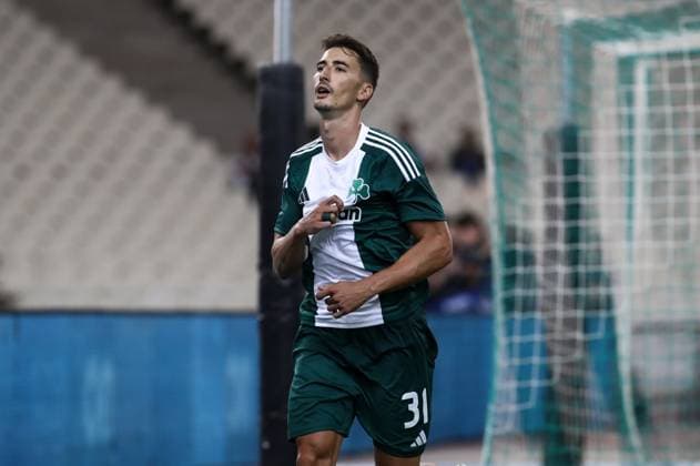 Flip Duricic of Panathinaikos celebrates during the UEFA Europa League second qualifying round 1st leg match between Panathinaikos and Botev Plovdiv held in OAKA Arena in Athens, Greece, 25 July 2024. IMAGO ONE INCH PRODUCTIONS ATHENS Greece Copyright: xOnexInchxProductionsx 6281058