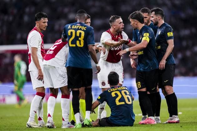AMSTERDAM , 25-07-2024, JohanCruijff ArenA , Season 2024-2025. UEFA Europa League Second qualifying round Football between Ajax and Vojvodina , Ajax player Jordan Henderson Ajax - Vojvodina  x25835745x Copyright:
