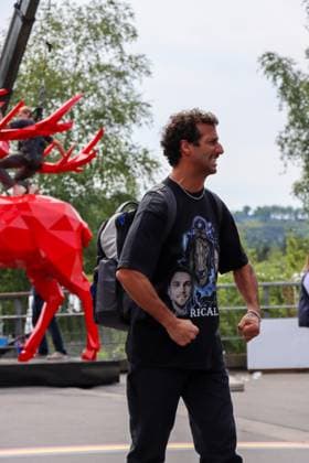 May 25, 2024, Spa-Francorchamps, Belgium: DANIEL RICCIARDO arriving to the Formula One paddock Thursday for media day of the Belgian Grand Prix. Spa-Francorchamps Belgium - ZUMA Pho 20240525_mda_k187_233 Copyright: xAlexisxKahnx