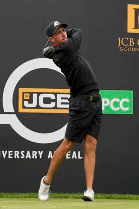 25th July 2024; JCB Golf &amp; Country Club, Rocester, Uttoxeter, England; LIV UK Golf League, Pro-Am Day; David Puig of the Fireballs GC plays from the tenth tee during the Thursday Pro-Am  ActionPlus12671843 StevenxFlynn