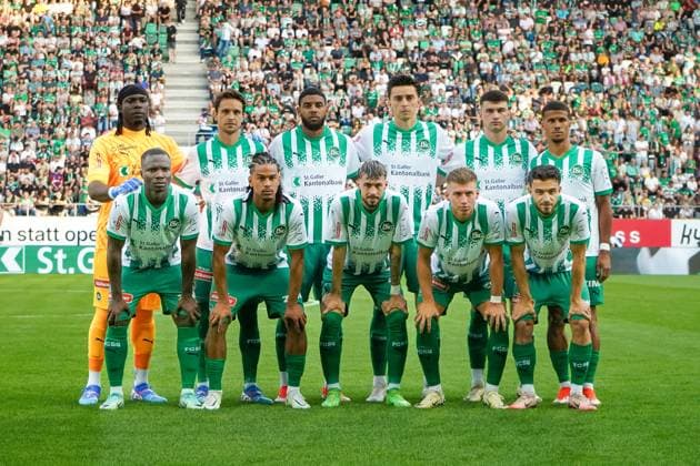Soccer FC St Gallen 1879 vs FC TOBOL KOSTANAY 2 Qualifying Round UEFA Conference League Kybunpark St Gallen, Switzerland Team Photo St Gallen Kybunpark Canton St Gallen Switzerland Copyright: xJoeranxSteinsiekx