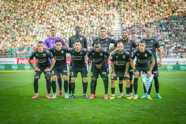 Soccer FC St Gallen 1879 vs FC TOBOL KOSTANAY 2 Qualifying Round UEFA Conference League Kybunpark St Gallen, Switzerland Team Photo FC Tobol Kostanay St Gallen Kybunpark Kanton St Gallen Switzerland Copyright: xJoeranxSteinsiekx