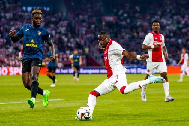AMSTERDAM , 25-07-2024, JohanCruijff ArenA , Season 2024-2025. UEFA Europa League Second qualifying round Football between Ajax and Vojvodina , Ajax player Carlos Forbs Ajax - Vojvodina  x25837155x Copyright:
