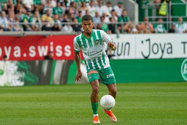 Soccer FC St Gallen 1879 vs FC TOBOL KOSTANAY 2 qualifying round UEFA Conference League Kybunpark St Gallen, Switzerland St Gallens Chima Okoroji St Gallen Kybunpark Kanton St Gallen Switzerland Copyright: xJoeranxSteinsiekx