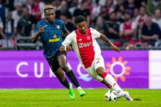 AMSTERDAM , 25-07-2024, JohanCruijff ArenA , Season 2024-2025. UEFA Europa League Second qualifying round Football between Ajax and Vojvodina , Ajax player Jorrel Hato Ajax - Vojvodina  x25837156x Copyright: