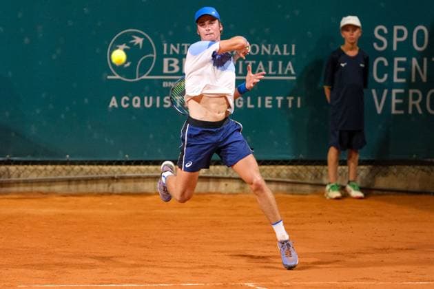 ATP, Tennis Herren Challenger 100 - Internazionali di Verona Vilius Guabas from Lithuania is in action during the Internazionali di Verona ATP Challenger 100 tennis tournament at Sports Club Verona in Verona, Italy, on July 25, 2024. Verona Italy Italy  Copyright: xRobertoxTommasinix originalFilename:tommasini-atpchall240725_npeQb.jpg