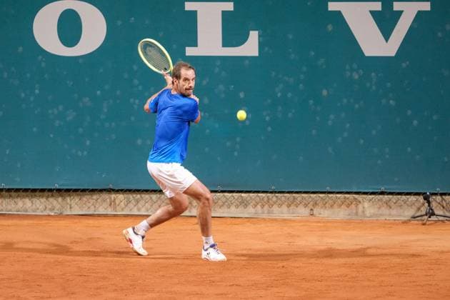 ATP, Tennis Herren Challenger 100 - Internazionali di Verona Richard Gasquet from France is in action during the Internazionali di Verona ATP Challenger 100 tennis tournament at Sports Club Verona in Verona, Italy, on July 25, 2024. Verona Italy Italy  Copyright: xRobertoxTommasinix originalFilename:tommasini-atpchall240725_npHtz.jpg