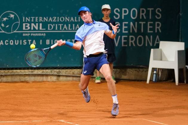 International Tennis match - ATP, Tennis Herren CHALLENGER - INTERNAZIONALI DI VERONA Vilius Guabas from Lithuania in action during Internazionali di Verona ATP Challenger 100 tennis tournament at Sports Club Verona in Verona on July 25, 2024, Verona Italy. Verona Italy  Copyright: xIPAxSport ABACAx