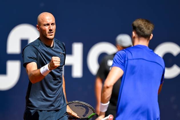 TENNIS - ATP, Tennis Herren Generali Open 2024 KITZBUEHEL,AUSTRIA,26.JUL.24 - TENNIS - ATP World Tour, Generali Open. Image shows Constantin Frantzen (GER) and Hendrik Jebens (GER).  GEPAxpictures xDanielxSchoenherr