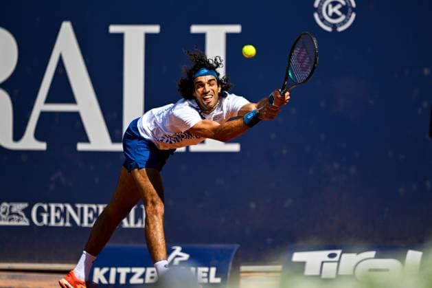 TENNIS - ATP, Tennis Herren Generali Open 2024 KITZBUEHEL,AUSTRIA,26.JUL.24 - TENNIS - ATP World Tour, Generali Open. Image shows Skander Mansouri (TUN).  GEPAxpictures xDanielxSchoenherr