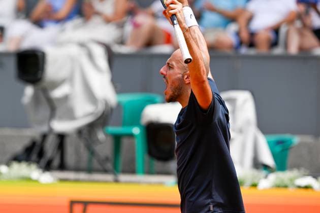 TENNIS - ATP, Tennis Herren Generali Open 2024 KITZBUEHEL,AUSTRIA,26.JUL.24 - TENNIS - ATP World Tour, Generali Open. Image shows the rejoicing of Constantin Frantzen (GER).  GEPAxpictures xDanielxSchoenherr