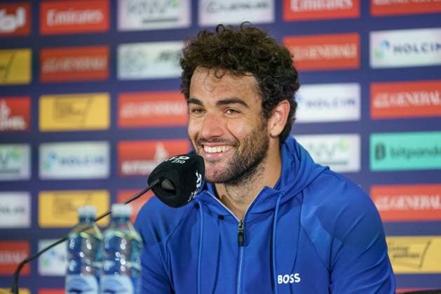 Generali Open ATP 250 2024 Kitzbühel, 26 07 2024 Matteo Berrettini ITA, Italy at his press conference after his victory against Yannick Hanfmann GER, Germany in the semi-finals of the Generali Open 2024 Generali Open 2024, ATP 250, Sportpark Kitzbühel on 26 07 2024, Kitzbühel Copyright: xBEAUTIFULxSPORTSx Pajonkx