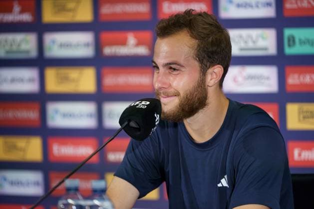 Generali Open ATP 250 2024 Kitzbühel, 26 07 2024 Hugo Gaston FRA, France at his press conference after his victory in the semi-finals of the Generali Open Generali Open 2024, ATP 250, Sportpark Kitzbühel on 26 07 2024, Kitzbühel Copyright: xBEAUTIFULxSPORTSx Pajonkx