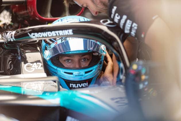 Mercedes-AMG Petronas UK rider George Russell pictured ahead of the free training ahead of the Grand Prix F1 of Belgium race, in Spa-Francorchamps, Friday 26 July 2024. The Spa-Francorchamps Formula One Grand Prix takes place this weekend, from July 25th to July 28th. JONASxROOSENS  x97084811x