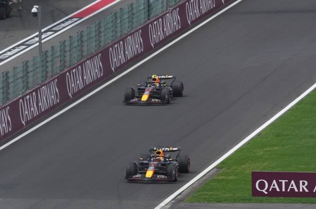 Formula 1 Rolex Belgian Grand Prix 2024 26 07 2024, Circuit de Spa Francorchamps, Spa Francorchhamps, Formula 1 Rolex Belgian Grand Prix 2024 , pictured Max Verstappen NLD , Oracle Red Bull Racing, Sergio Perez MEX nordphotoxGmbHx xBratic nph00250