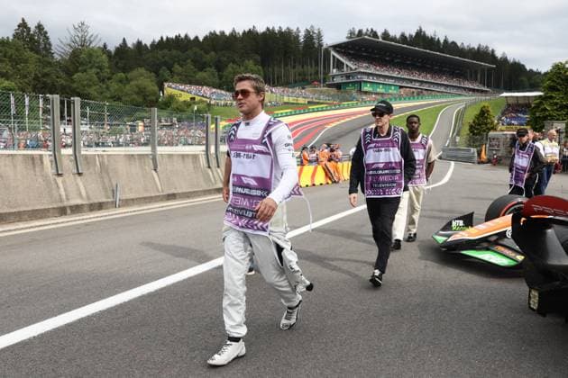 F1 Belgian Grand Prix 2024 Practice 2 Brad Pitt during second practice ahead of the Formula 1 Belgian Grand Prix at Spa-Francorchamps in Spa, Belgium on July 26, 2024. Spa Belgium  Copyright: xJakubxPorzyckix originalFilename:porzycki-f1belgia240726_npT6N.jpg