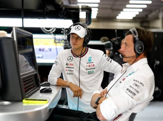 Mick Schumacher DEU, Mercedes AMG Petronas F1 Team , Toto Wolff AUT, Mercedes AMG Petronas F1 Team , F1 Grand Prix of Belgium at Circuit de Spa Francorchamps on July 26, 2024 in Spa Francorchamps, Belgium Photo by HOCH ZWEI Spa Francorchamps Belgium