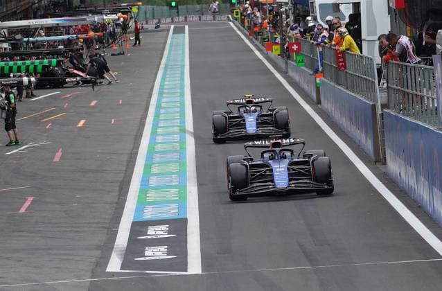Formula 1 Rolex Belgian Grand Prix 2024 26 07 2024, Circuit de Spa Francorchamps, Spa Francorchhamps, Formula 1 Rolex Belgian Grand Prix 2024 , in the picture Alexander Albon GBR , Williams Racing, Logan Sargeant USA nordphotoxGmbHx xBratic nph00250