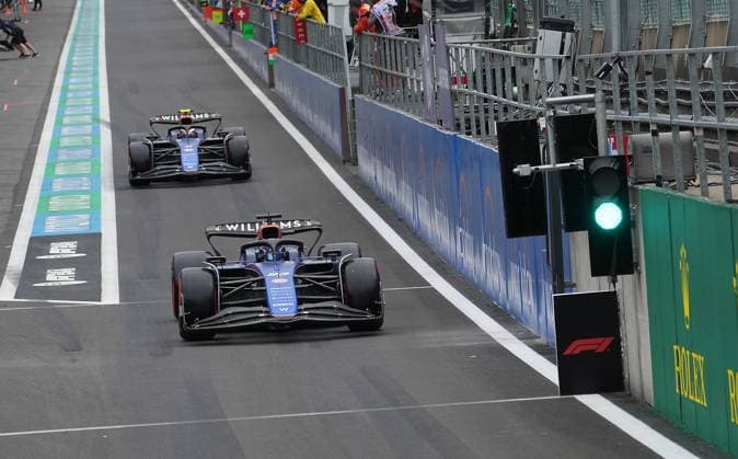 Formula 1 Rolex Belgian Grand Prix 2024 26 07 2024, Circuit de Spa Francorchamps, Spa Francorchhamps, Formula 1 Rolex Belgian Grand Prix 2024 , in the picture Alexander Albon GBR , Williams Racing, Logan Sargeant USA nordphotoxGmbHx xBratic nph00250