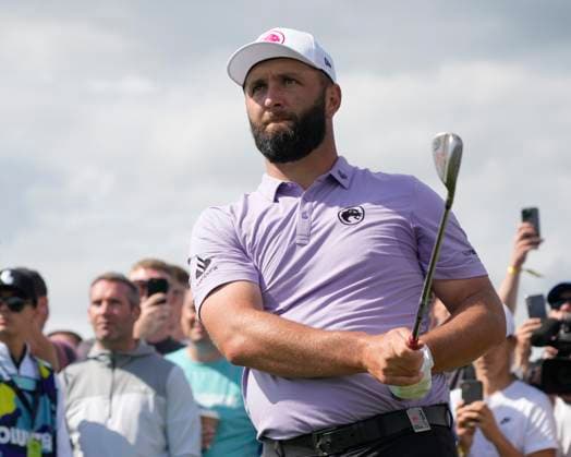 26th July 2024; JCB Golf &amp; Country Club, Rocester, Uttoxeter, England; LIV UK Golf League, Round 1; Jon Rahm of the Legion XIII GC plays from the rough on the 7th hole during round one  ActionPlus12672145 StevenxFlynn