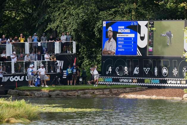 26th July 2024; JCB Golf &amp; Country Club, Rocester, Uttoxeter, England; LIV UK Golf League, Round 1; Graeme McDowell of the Smash GC plays from the first tee during round one  ActionPlus12672175 StevenxFlynn