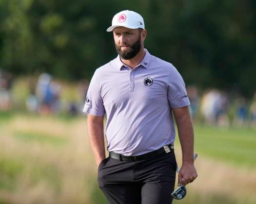 26th July 2024; JCB Golf &amp; Country Club, Rocester, Uttoxeter, England; LIV UK Golf League, Round 1; Jon Rahm of the Legion XIII GC walks onto the 9th green  ActionPlus12672206 StevenxFlynn