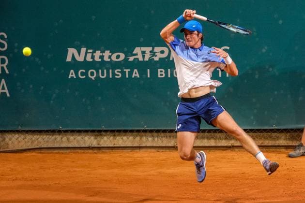 ATP, Tennis Herren Challenger 100 - Internazionali di Verona Vilius Gaubas from Lithuania is in action during the Internazionali di Verona - ATP Challenger 100 tennis tournament at Sports Club Verona in Verona, Italy, on July 26, 2024. Verona Italy  Copyright: xRobertoxTommasinix originalFilename:tommasini-atpchall240726_nphXq.jpg