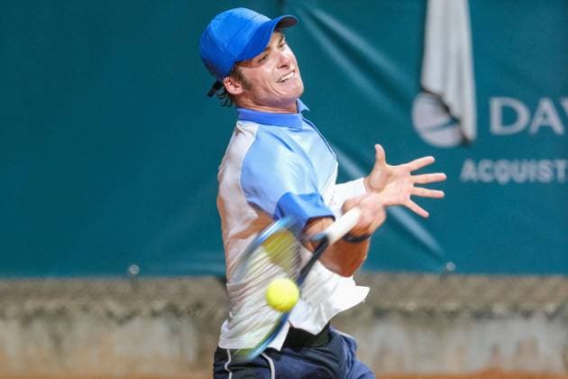 Verona: Vilius Gaubas from Lithuania in action during Internazionali di Verona - ATP, Tennis Herren Challenger 100 tennis tournament at Sports Club Verona on July 26, 2024, Verona Italy. International Tennis match - ATP CHALLENGER - INTERNAZIONALI DI VERONA  - ZUMAp169 20240726_zsa_p169_282 Copyright: xRobertoxTommasini IPAxSportx