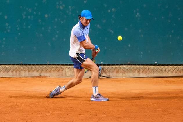 International Tennis match - ATP, Tennis Herren CHALLENGER - INTERNAZIONALI DI VERONA Vilius Gaubas from Lithuania in action during Internazionali di Verona - ATP Challenger 100 tennis tournament at Sports Club Verona on July 26, 2024, Verona Italy. Verona Italy  Copyright: xIPAxSport ABACAx