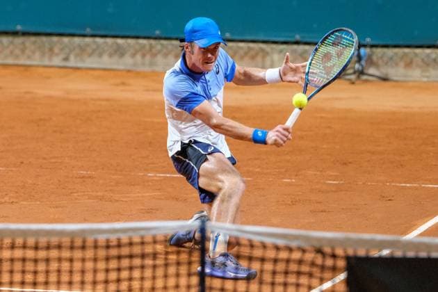 International Tennis match - ATP, Tennis Herren CHALLENGER - INTERNAZIONALI DI VERONA Vilius Gaubas from Lithuania in action during Internazionali di Verona - ATP Challenger 100 tennis tournament at Sports Club Verona on July 26, 2024, Verona Italy. Verona Italy  Copyright: xIPAxSport ABACAx