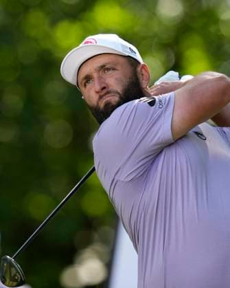 26th July 2024; JCB Golf &amp; Country Club, Rocester, Uttoxeter, England; LIV UK Golf League, Round 1; Jon Rahm of the Legion XIII GC plays from the 8th tee  ActionPlus12672372 StevenxFlynn