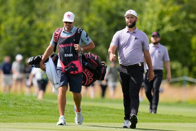 26th July 2024; JCB Golf &amp; Country Club, Rocester, Uttoxeter, England; LIV UK Golf League, Round 1; Jon Rahm of the Legion XIII GC walks onto the 7th green during round one  ActionPlus12672366 StevenxFlynn