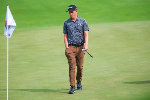 July 26, 2024, Blaine, Minnesota, USA: ANDREW PUTNAM looks on after making birdie at hole 9 during the 2024 PGA, Golf Herren 3M Open at TPC Twin Cities on July 26, 2024. Blaine USA - ZUMAg254 20240726_zsp_g254_012 Copyright: xStevenxGarciax