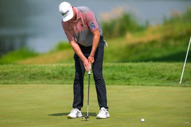 July 26, 2024, Blaine, Minnesota, USA: TAYLOR PENDRITH putts at hole 7 during the 2024 PGA, Golf Herren 3M Open at TPC Twin Cities on July 26, 2024. Blaine USA - ZUMAg254 20240726_zsp_g254_131 Copyright: xStevenxGarciax