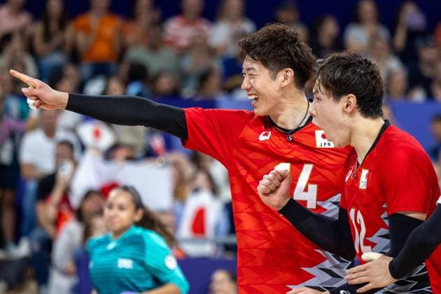 Volleyball - Olympic Games, Olympische Spiele, Olympia, OS Paris 2024: Day 1 Yuki Ishikawa, Ran Takahashi are playing during Volleyball Men s Preliminary Round - Group C - match between Japan and Germany on Day -1 Olympic Games Paris 2024 at South Paris Arena in Paris, France on July 27, 2024. Paris France  Copyright: xAndrzejxIwanczukx originalFilename:iwanczuk-volleyba240727_npHQb.jpg