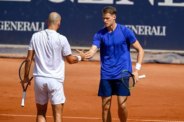 TENNIS - ATP, Tennis Herren Generali Open 2024 KITZBUEHEL,AUSTRIA,27.JUL.24 - TENNIS - ATP World Tour, Generali Open. Image shows Constantin Frantzen (GER) and Hendrik Jebens (GER).  GEPAxpictures xDanielxSchoenherr