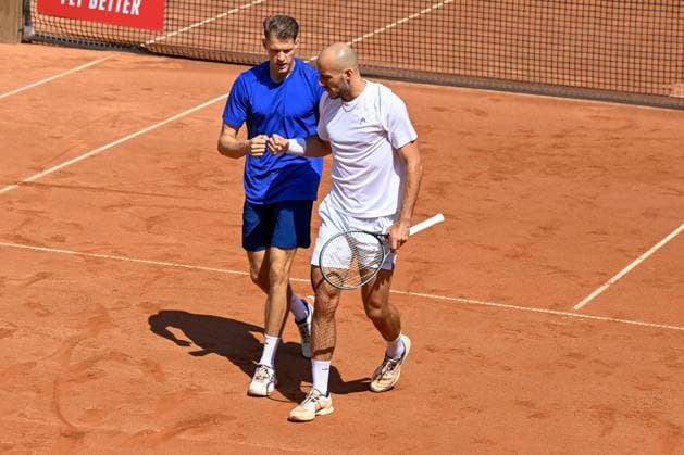 TENNIS - ATP, Tennis Herren Generali Open 2024 KITZBUEHEL,AUSTRIA,27.JUL.24 - TENNIS - ATP World Tour, Generali Open. Image shows Hendrik Jebens and Constantin Frantzen (GER).  GEPAxpictures xDanielxSchoenherr