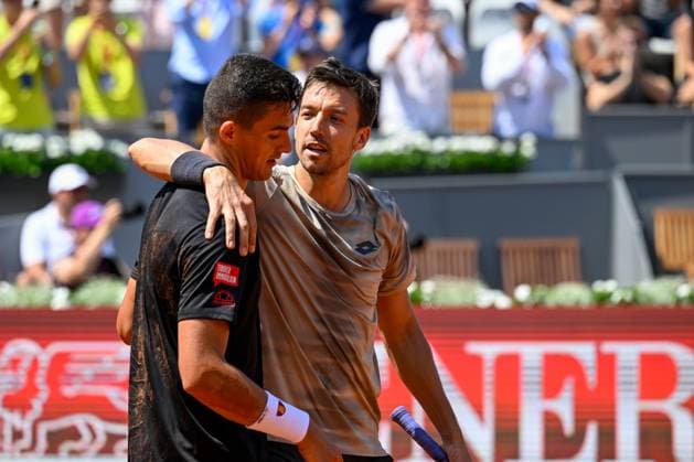 TENNIS - ATP, Tennis Herren Generali Open 2024 KITZBUEHEL,AUSTRIA,27.JUL.24 - TENNIS - ATP World Tour, Generali Open. Image shows the rejoicing of Alexander Erler (AUT) and Andreas Mies (GER).  GEPAxpictures xDanielxSchoenherr