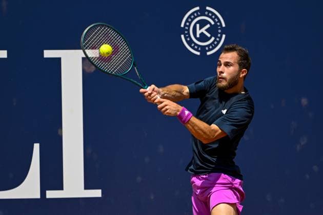 TENNIS - ATP, Tennis Herren Generali Open 2024 KITZBUEHEL,AUSTRIA,27.JUL.24 - TENNIS - ATP World Tour, Generali Open. Image shows Hugo Gaston (FRA).  GEPAxpictures xDanielxSchoenherr