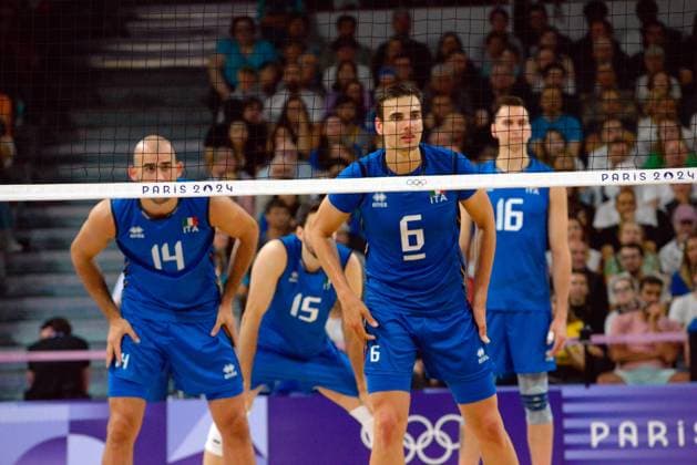 Emanuele Birarelli (Italy captain) in action during Men s volleyball - Italy vs Brazil, Olympic Games, Olympische Spiele, Olympia, OS Paris 2024 in Paris, France, July 27 2024  Copyright: xPasqualexGolia IPAxSportx xipa-ax xx IPA_48309443 IPA_Agency_IPA48309443