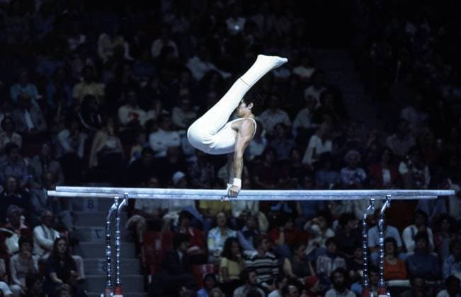 Archivbilder der Woche SPORT KW30 10.08.76 Olympia Montreal 1976 Turnen Kanada, Montreal, 10.08.1976, Olympia, Olympische Sommerspiele 1976 in Montreal, Turnen: Team Japan JAP. *** 10 08 76 Olympia Montreal 1976 Gymnastics Canada, Montreal, 10 08 1976, Olympia, Olympic Summer Games 1976 in Montreal, Gymnastics Team Japan JAP