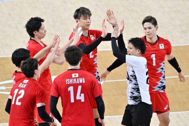 Japan Team (JPN), volleyball preliminary round pool C, Japan vs Germany (2-3) at the South Paris Arena 1, during the Paris 2024 Olympic Games, Olympische Spiele, Olympia, OS 27 July 2024, Paris, France. Noxthirdxpartyxsales  (260884172)